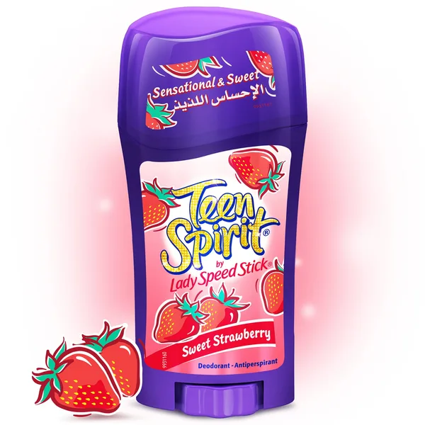 Mennen Teen Spirit Lady Speed Stick Deodorant Anti-Perspirant Sweet Strawberry 65 g (2)
