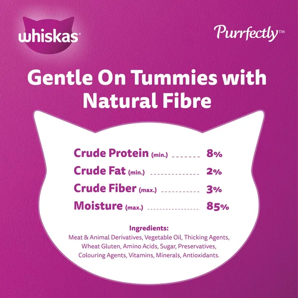 Whiskas Purrfectly Chicken Entree Wet Cat Food for Adult Cats 1+ Years 85 g (4)