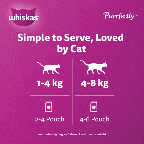 Whiskas Purrfectly Chicken Entree Wet Cat Food for Adult Cats 1+ Years 85 g (5)