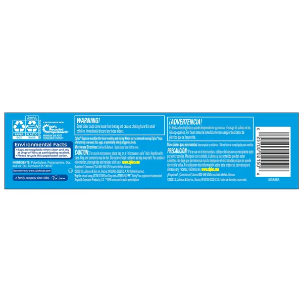 Ziploc Quart Slider Storage Bag Size 20cm x 14.9cm x 4.7cm 20pcs (2)