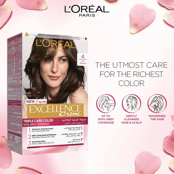 L'Oreal Paris Excellence Creme Color 4 Brown 1 pkt (2)