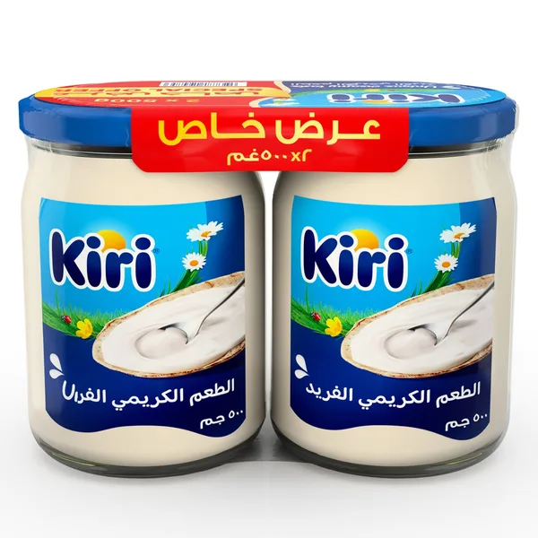 Kiri White Cheese Glass Jar Value Pack 2 x 500 g (2)