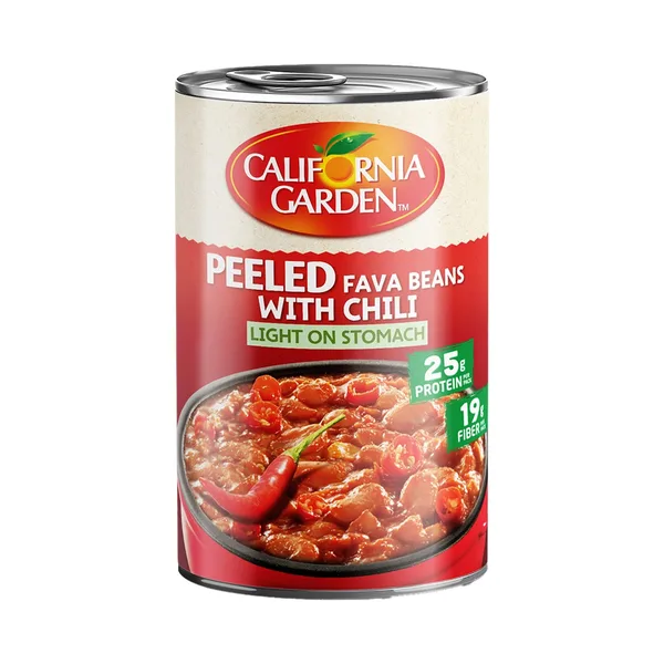 California Garden Light On Stomach Peeled Fava Beans with Chili Value Pack 4 x 450 g (2)