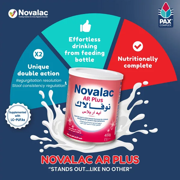 Novalac AR Plus Anti-Regurgitations Infant Milk Formula 0-12 Months 400 g (5)