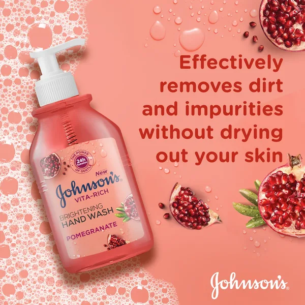 Johnson's Vita-Rich, Brightening Hand Wash Pomegranate 300 ml (6)