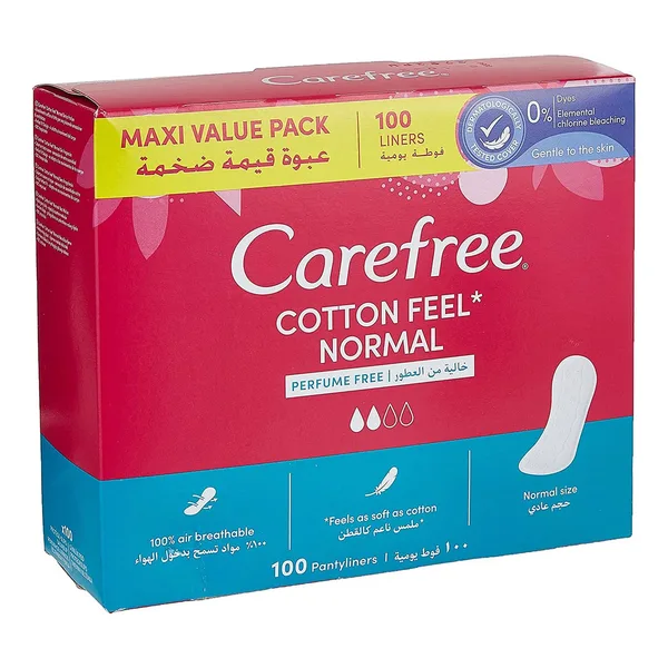 Carefree Cotton Feel Normal Pantyliners 100pcs (2)