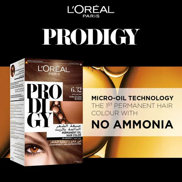 L'Oreal Paris Prodigy Hair Color 6.32 Dark Golden Blonde 1 pkt (2)
