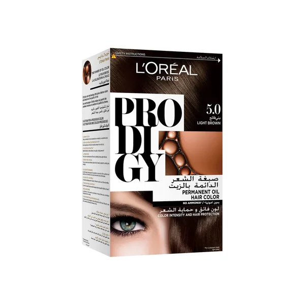 L'Oreal Paris Prodigy Hair Color 5.0 Light Brown 1 pkt (2)