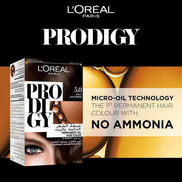 L'Oreal Paris Prodigy Hair Color 5.0 Light Brown 1 pkt (3)