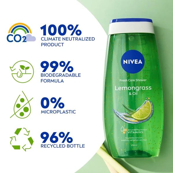 Nivea Lemongrass & Oil Shower Gel Caring Oil Pearls Lemongrass Scent 250 ml (2)