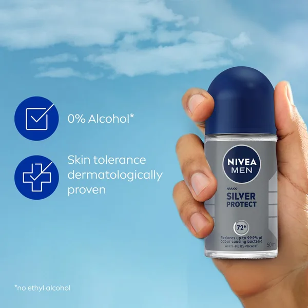 Nivea Men Silver Protect Antiperspirant for Men Antibacterial Protection Roll-on 50 ml (4)