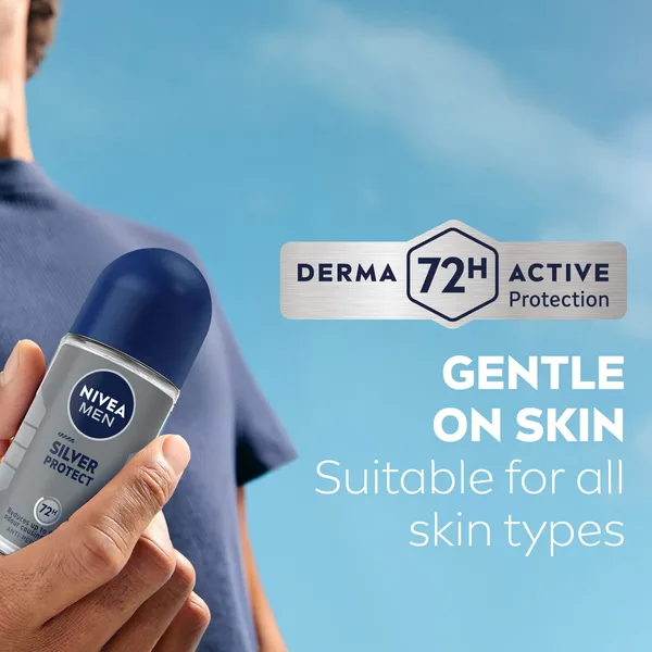 Nivea Men Silver Protect Antiperspirant for Men Antibacterial Protection Roll-on 50 ml (6)