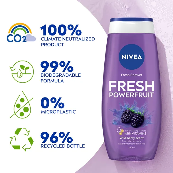 Nivea Fresh Powerfruit Shower Gel Body Wash 250 ml (2)
