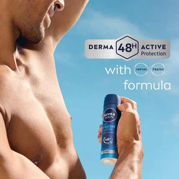 Nivea Men Fresh Active Antibacterial Deodorant Spray for Men 48H Active Protection 150 ml (4)