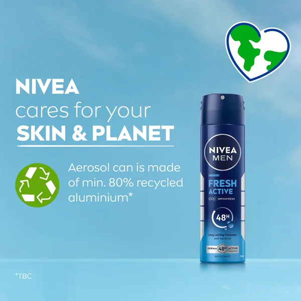 Nivea Men Fresh Active Antibacterial Deodorant Spray for Men 48H Active Protection 150 ml (7)