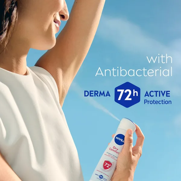 Nivea Dry Comfort Deodorant Spray for Women 72H Sweat & Odour Protection Quick Dry 150 ml (3)