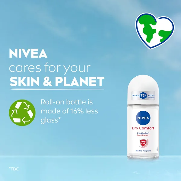 Nivea Dry Comfort Antiperspirant Roll-On for Women 72H Odour Control 50 ml (8)