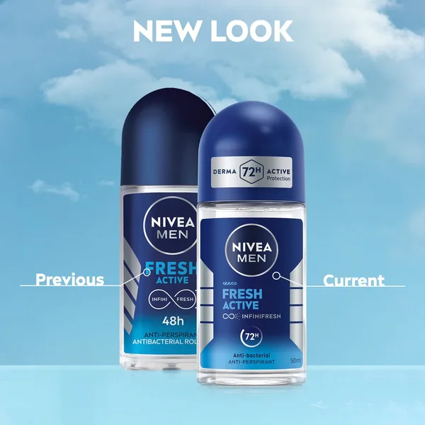 Nivea Men Fresh Active Antibacterial Deodorant Roll-on for Men 72H 50 ml (6)