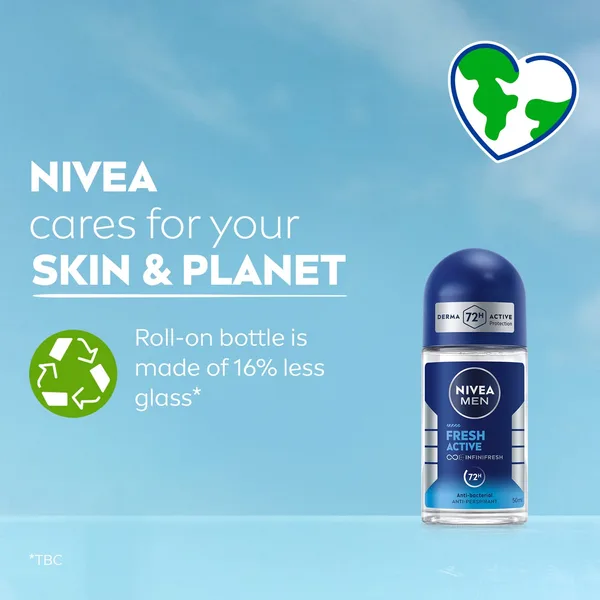 Nivea Men Fresh Active Antibacterial Deodorant Roll-on for Men 72H 50 ml (7)