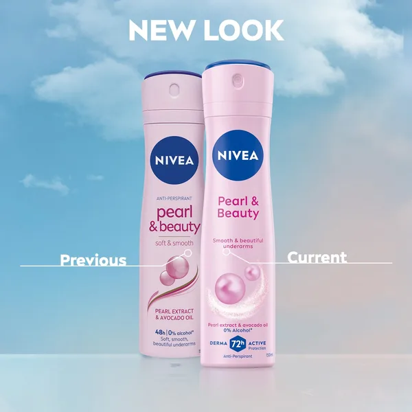NIVEA Pearl & Beauty Antiperspirant Deodorant for Women 72H Active Protection Spray 150 ml (6)
