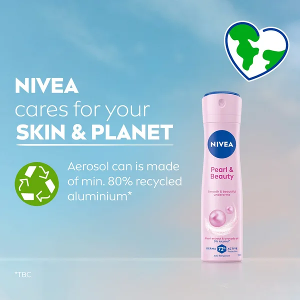 NIVEA Pearl & Beauty Antiperspirant Deodorant for Women 72H Active Protection Spray 150 ml (7)