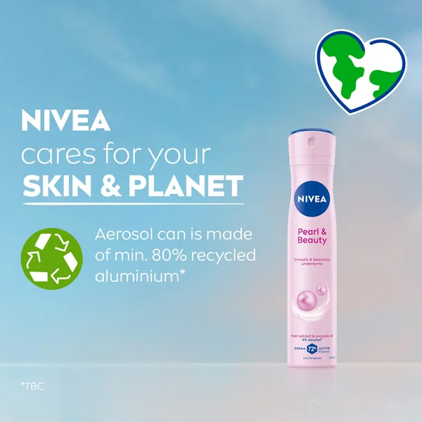 Nivea Pearl & Beauty Antiperspirant Deodorant for Women 72H Active Protection Spray 200 ml (7)