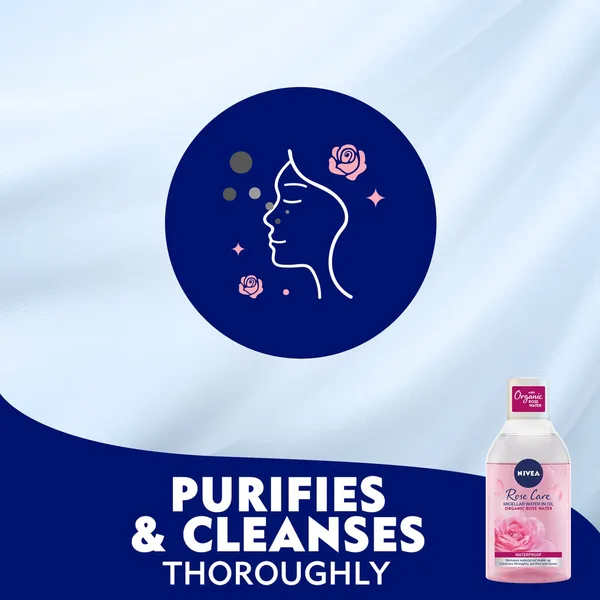 Nivea Rose Care Micellar Water Face Makeup Remover with Organic Rose for All Skin Types 400 ml (5)