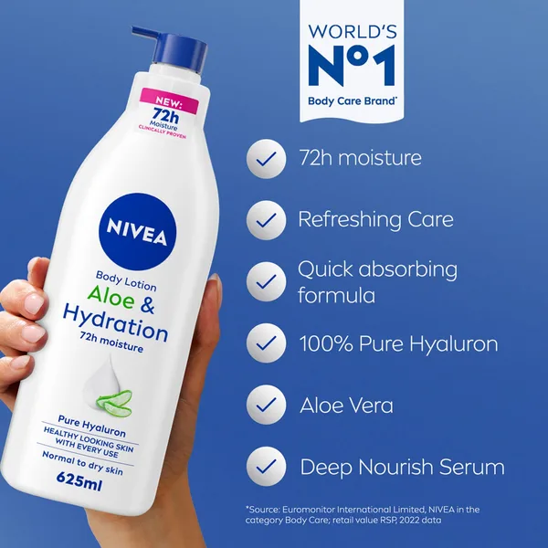 Nivea Body Lotion for Normal to Dry Skin Aloe & Hydration 625 ml (2)
