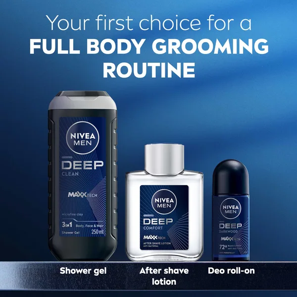 Nivea Men DEEP After Shave Lotion Antibacterial Formula with Black Carbon & Woody Scent 100 ml (9)