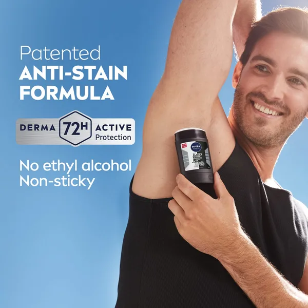 Nivea Men Black & White Invisible Antiperspirant Deodorant Stick Original 72H Active Protection 50 ml (5)