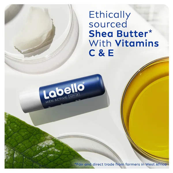 Labello Lip Balm Men Active SPF15 24H Melt-In Moisture with Shea Butter and Natural Oils 4.8 g (4)