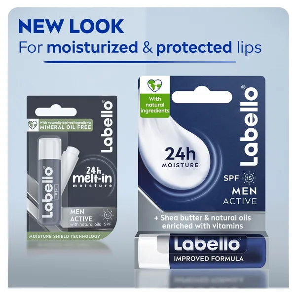 Labello Lip Balm Men Active SPF15 24H Melt-In Moisture with Shea Butter and Natural Oils 4.8 g (7)