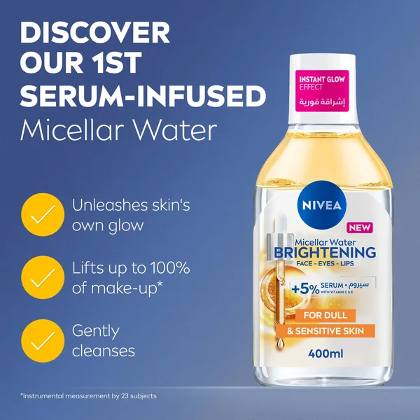 Nivea Brightening Micellar Water Cleanses Brightens & Removes Make Up 400 ml (3)