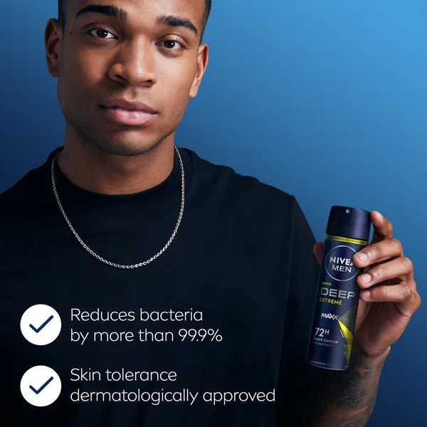 Nivea Men Deep Extreme MaxxTech Spray with Black Carbon 72H Odor Protection 150 ml (3)