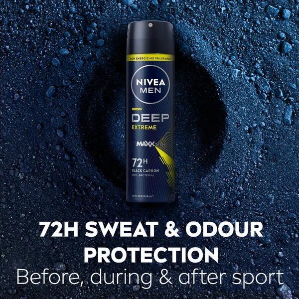 Nivea Men Deep Extreme MaxxTech Spray with Black Carbon 72H Odor Protection 150 ml (4)
