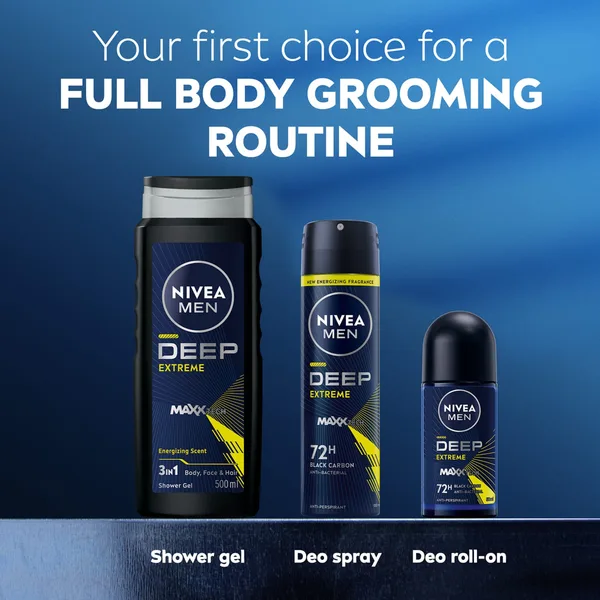 Nivea Men Deep Extreme MaxxTech Spray with Black Carbon 72H Odor Protection 150 ml (7)