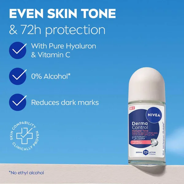 Nivea Derma Control Natural Tone 72H Anti-Perspirant Roll-On For Women 50 ml (7)