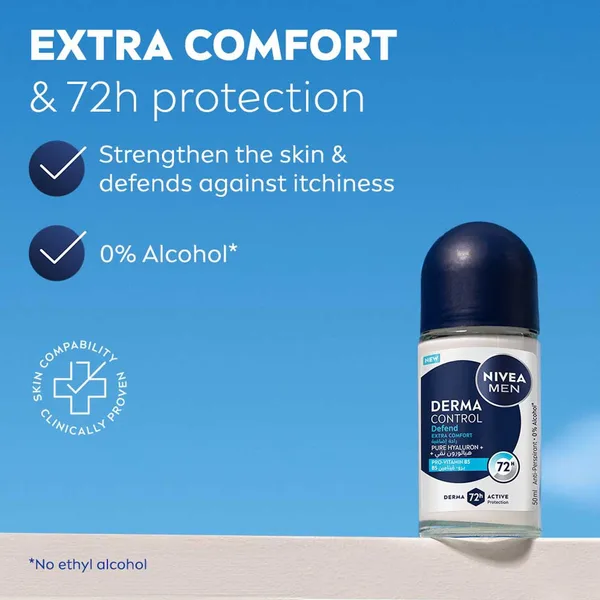 Nivea Derma Control Defend 72H Anti-Perspirant Roll-On For Men 50 ml (4)