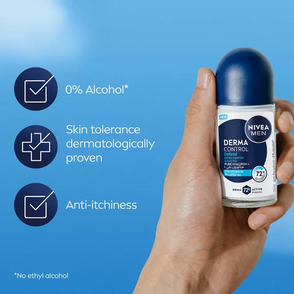 Nivea Derma Control Defend 72H Anti-Perspirant Roll-On For Men 50 ml (7)