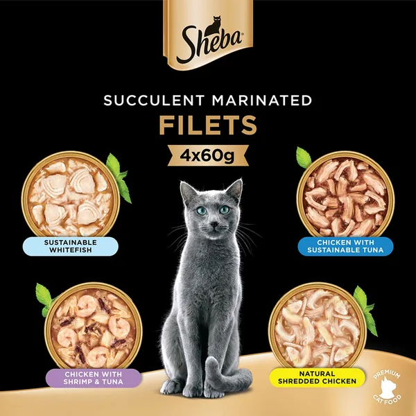 Sheba Filets Selection Cat Food 4 x 60 g (2)