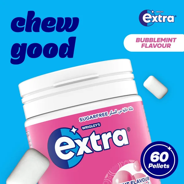 Wrigley's Extra Sugar Free Bubble Mint Chewing Gum 60 pcs 84 g (2)