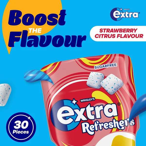 Wrigley's Extra Refreshers Sugar Free Strawberry Citrus Chewing Gum 30 pcs 67 g (2)