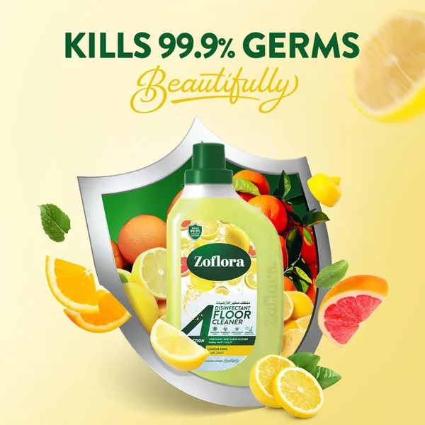 Zoflora Lemon Zing 4in1 Disinfectant Floor Cleaner 900 ml (2)