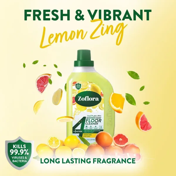 Zoflora Lemon Zing 4in1 Disinfectant Floor Cleaner 900 ml (7)