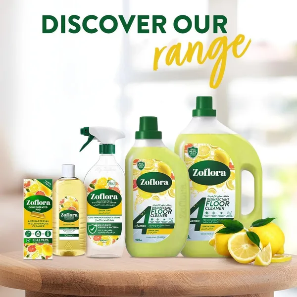 Zoflora Lemon Zing 4in1 Disinfectant Floor Cleaner 900 ml (9)