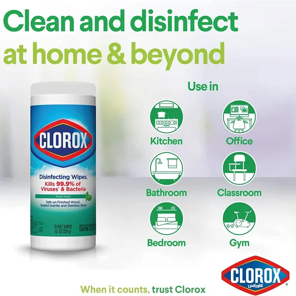 Clorox Disinfecting Wet Wipes Fresh Scent 35 pcs (9)