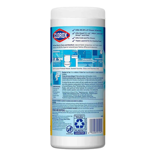 Clorox Disinfecting Wet Wipes Crisp Lemon Bleach Free 35 pcs (2)
