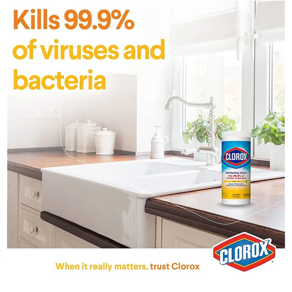 Clorox Disinfecting Wet Wipes Crisp Lemon Bleach Free 35 pcs (6)