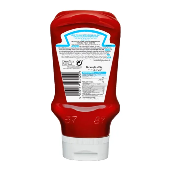 Heinz Tomato Ketchup Zero Added Sugar & Salt 425 g (2)