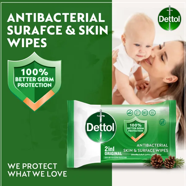 Dettol Original Anti-Bacterial Skin and Surface Wipes 40 pcs (2)